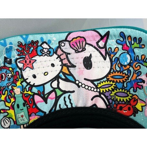 Rare Tokidoki x Hello Kitty Aquamarina Mermicorno New Era Teal Hat Cap HTF main image 10